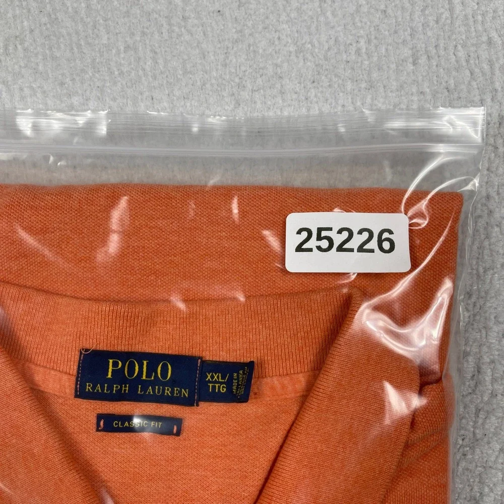 Polo Ralph Lauren Polo Shirt Men XXL Orange Classic Fit Short Sleeve Pony Logo